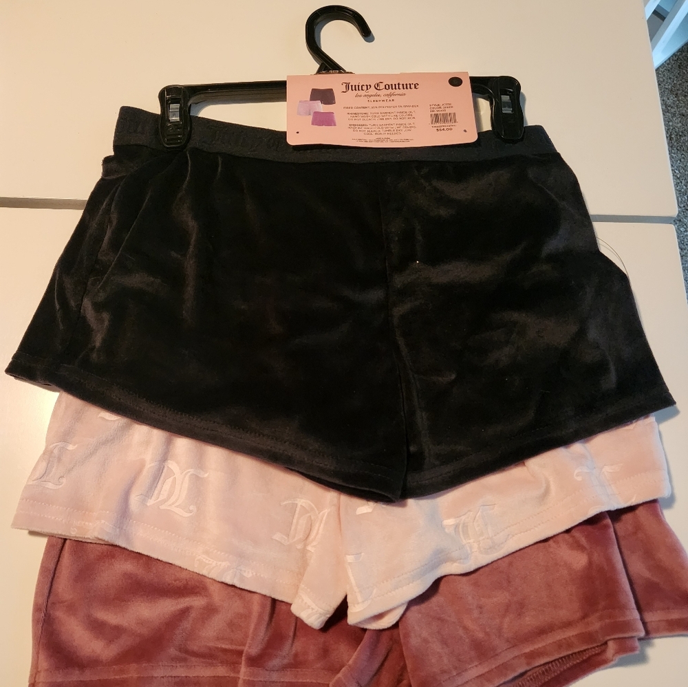Juicy Couture Women's Velour Shorts - Pink, Black, and Peach - Picture 6 of 7